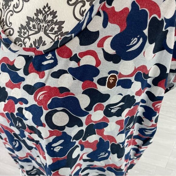 A Bathing Ape Bape Camo Logo Cropped High Low Top - Picture 2 of 8